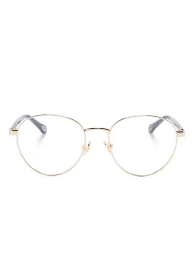 Chloé Round-frame Glasses In 金色