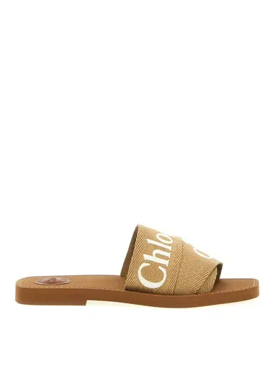 Chloé Woody Sandals In Beige