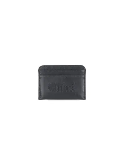 Chloé Sense Card Holder In Black