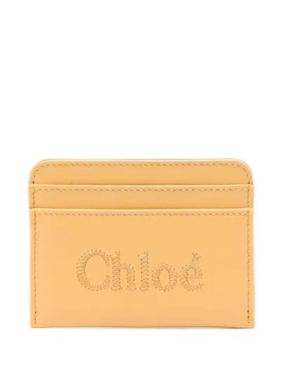 Chloé Sense Card Holder In Yellow