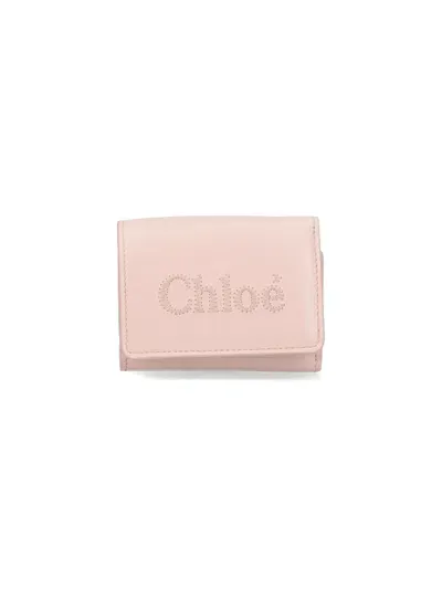 Chloé 'sense' Tri-fold Mini Wallet In Pink