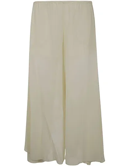 Chloé Silk Georgette Long Skirt In Blanco