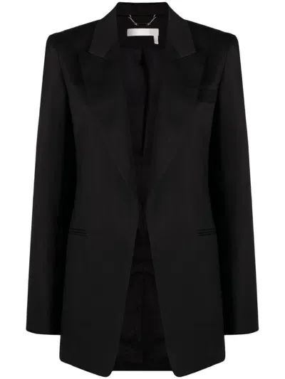 Chloé Black Single-breasted Silk Blend Wool Blazer