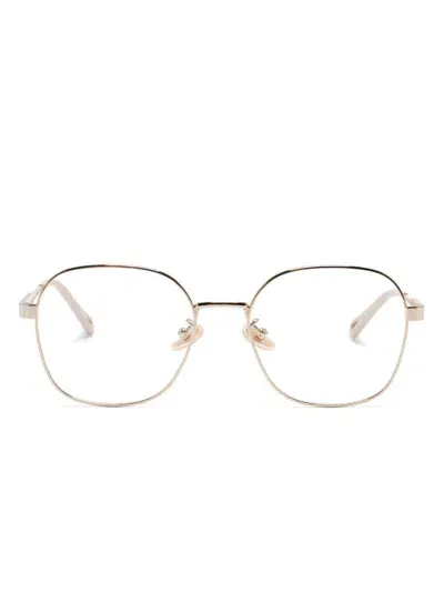 Chloé Square-frame Glasses In Gold