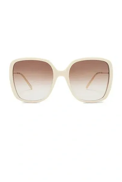 Chloé Square Sunglasses In Ivory  Gold  & Brown