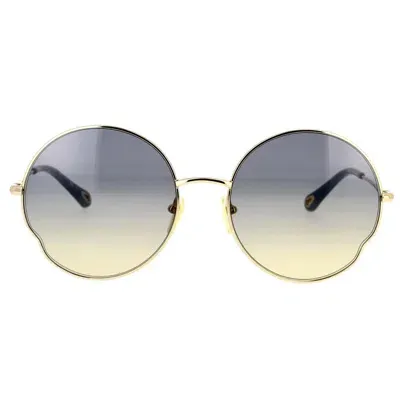 Chloé Chloe Sunglasses In 002 Gold Gold Grey