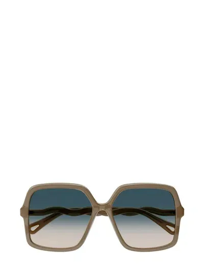 Chloé Eyewear Rectangular Frame Sunglasses In Green