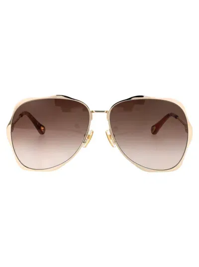 Chloé Ch0183s Sunglasses In Gold