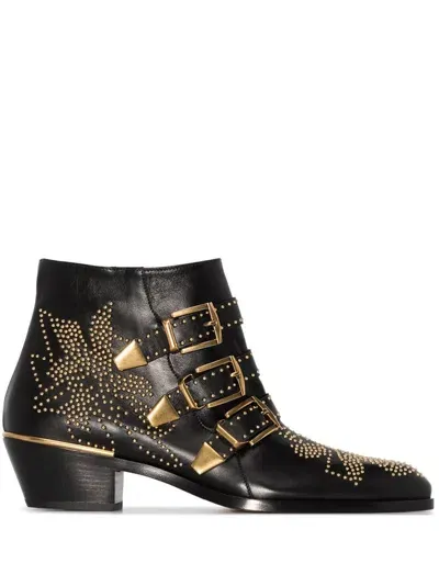 Chloé Susanna 30mm Studded Ankle Boots In Black