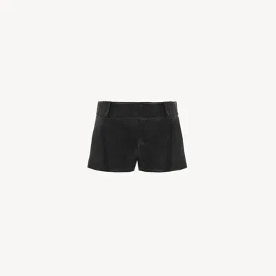 Chloé Mini Short Tailleur En Cuir Nappa Souple Femme Noir Taille 40 100% Cuir D'agneau In Black