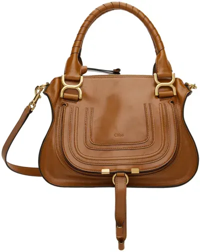 Chloé Tan Small Marcie Bag In 26m Clay Brown