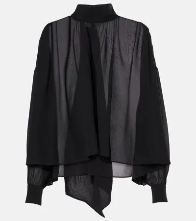 Chloé Tie-neck Silk Georgette Blouse In Black