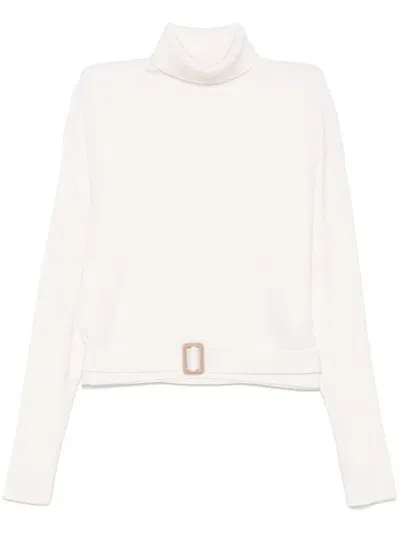 Chloé Turtleneck Knitted Sweater In White