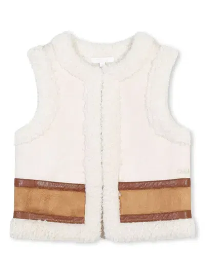 Chloé Kids' Waistcoat Sleeveless Jacket In Nude & Neutrals