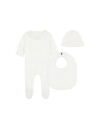 Chloé Ruffle-detail Organic Cotton Babygrow Set In White