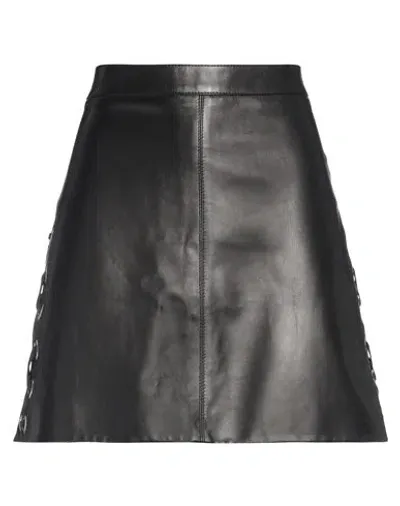 Chloé Lace-up Leather Mini Skirt In Black