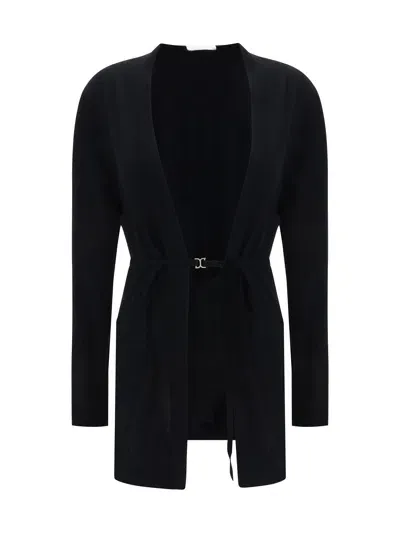 Chloé Belted Knitted Cardigan In Black