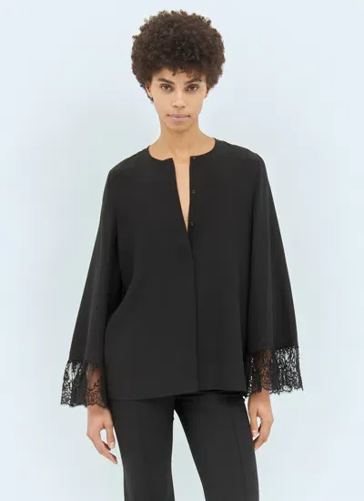 Chloé Collarless Fluid Blouse In Black