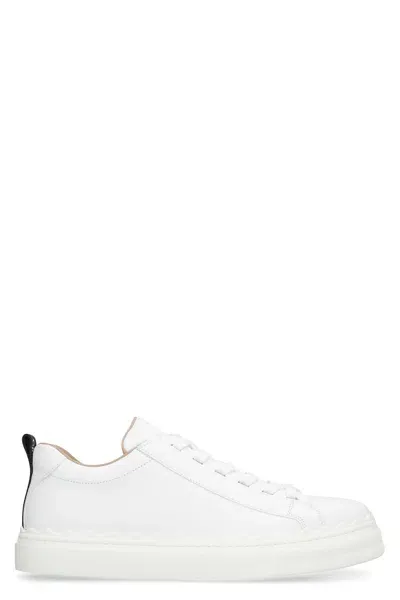 Chloé Women's Lauren Leather Sneakers In White