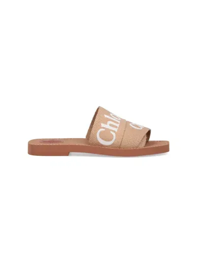 Chloé Woody Sandals In Desert Beige