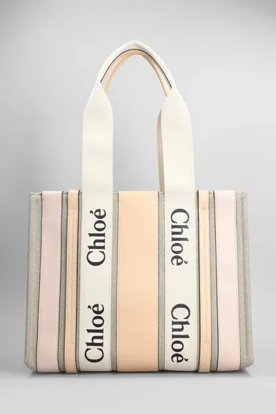 Chloé Woody Tote In Beige