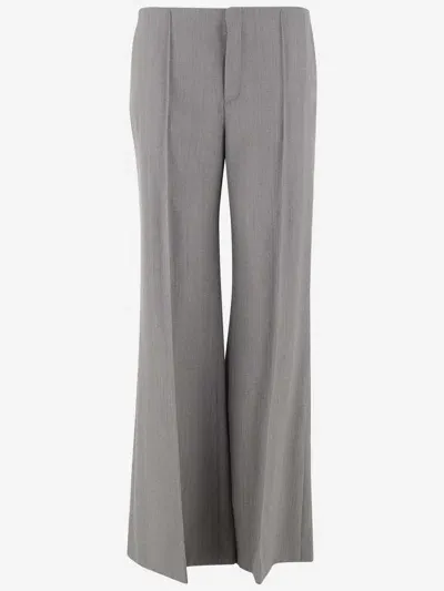 Chloé Chloè Wool Flare Pants In Grey