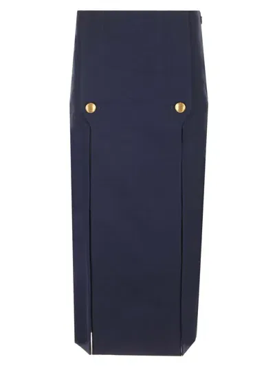 Chloé Wool Midi Skirt In Blue