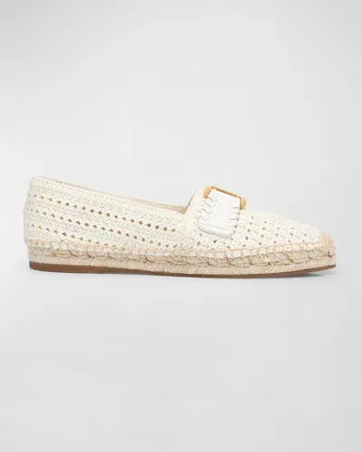 Chloé X High Summer Marcie Crochet Buckle Espadrilles In Eggshell