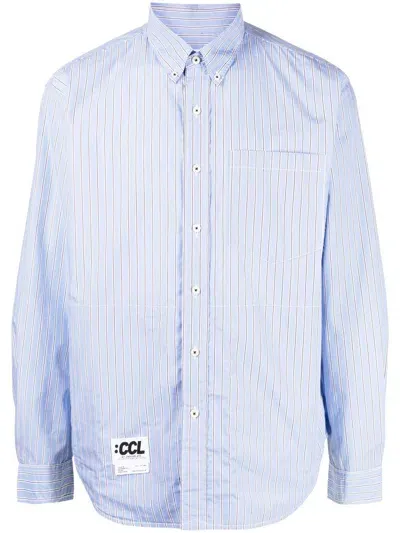 Chocoolate Gestreiftes Button-down-hemd In Blue