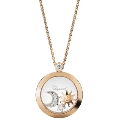 Chopard Rose Gold And Diamond Happy Diamonds Pendant