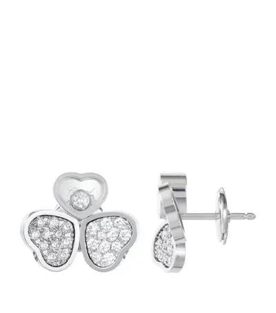 Chopard White Gold And Diamond Happy Hearts Wings Earrings