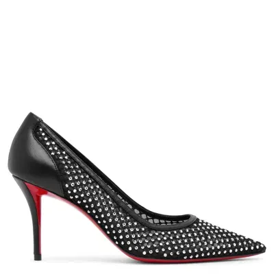 Christian Louboutin Apostropha Mesh Strass Pumps 80 In Schwarz