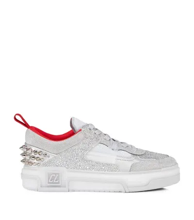 Christian Louboutin Astroloubi Leather Strass Sneakers In Red