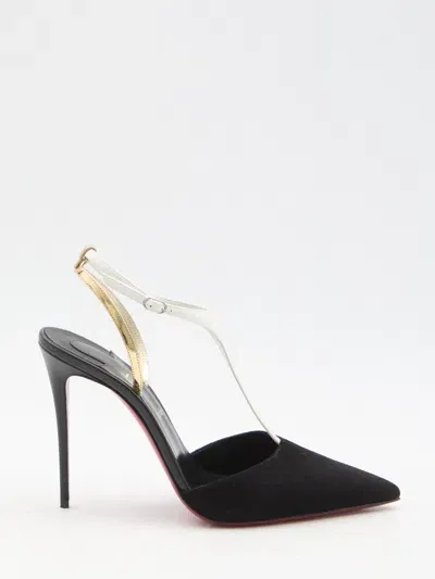 Christian Louboutin Black Suede Leather Athina 100 Pumps