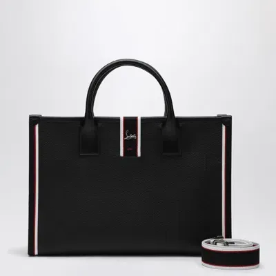 Christian Louboutin Black Grained Calf Leather Tote Bag Nastroloubi