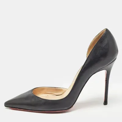 Pre-owned Christian Louboutin Black Leather Iriza Pumps Size 36