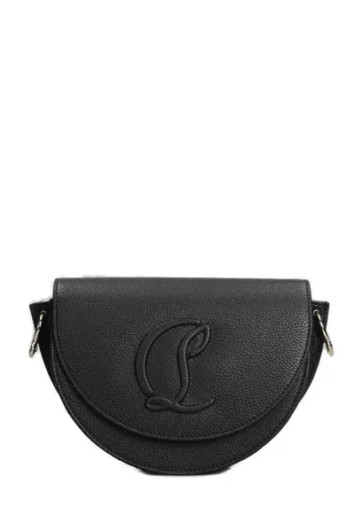 Christian Louboutin By My Side Foldover Top Shoulder Bag In Black