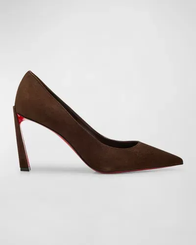 Christian Louboutin Condora Suede Red Sole Pumps In Cosmelin Cosme