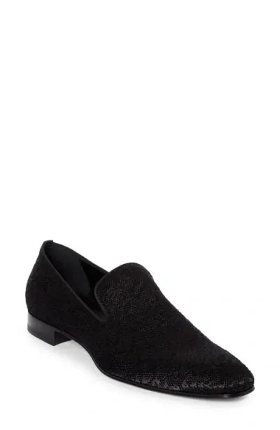 Christian Louboutin Dandelion Embroidered Venetian Loafer In Black