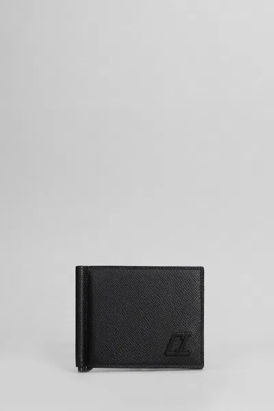 Christian Louboutin Groovy Money Clip Wallet In Black Leather