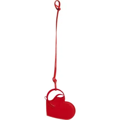 Christian Louboutin Logo Heart Bag Charm In Loubi