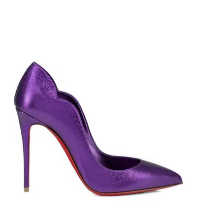 Christian Louboutin Hot Chick Metallic-leather Pumps 100 In Purple