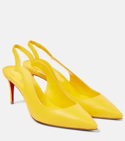 Christian Louboutin Slingback-pumps Hot Chick Sling 70 Aus Leder In Yellow