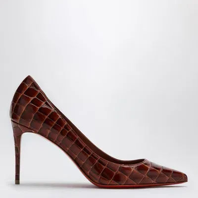 Christian Louboutin Kate Pumps Acajou Alligator Embossed Calf In Red