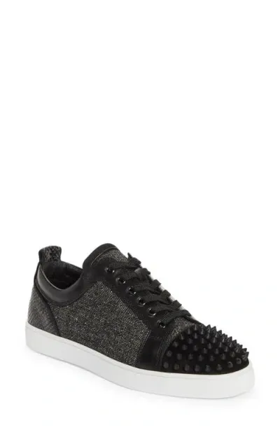 Christian Louboutin Louis Junior Spikes Orlato Sneaker In Black