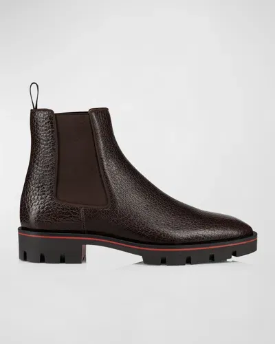 Christian Louboutin Alpinosol Full-grain Leather Chelsea Boots In Brown