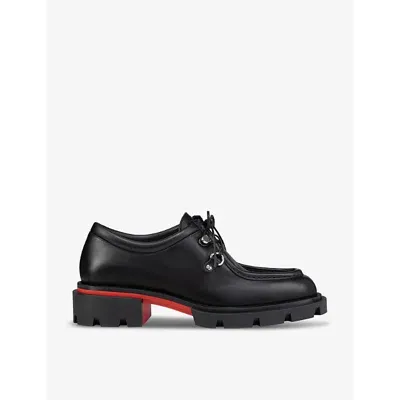 Christian Louboutin Mens Black Our Pabelito Low-top Leather Shoes