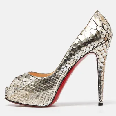 Pre-owned Christian Louboutin Metallic Python Very Prive Pumps Size 39