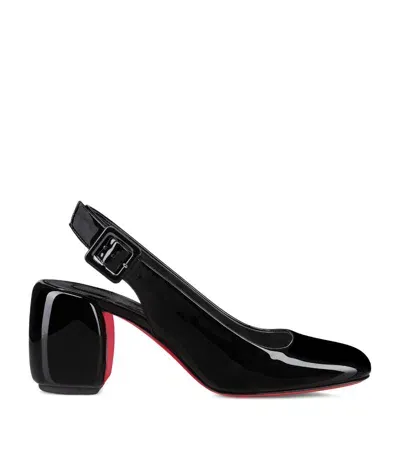 Christian Louboutin Minny Patent Slingbacks 70 In Black