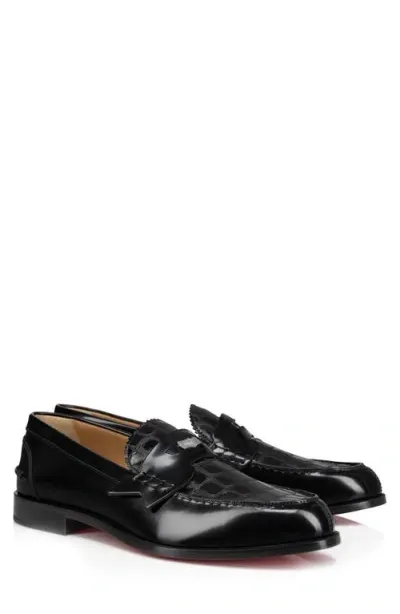 Christian Louboutin Moc Toe Penny Loafer In Black